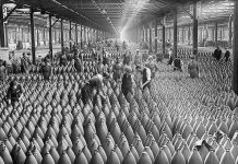 Primera Guerra Mundial Industria de bombas de la Primera Guerra Mundial.