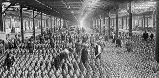 Primera Guerra Mundial Industria de bombas de la Primera Guerra Mundial.